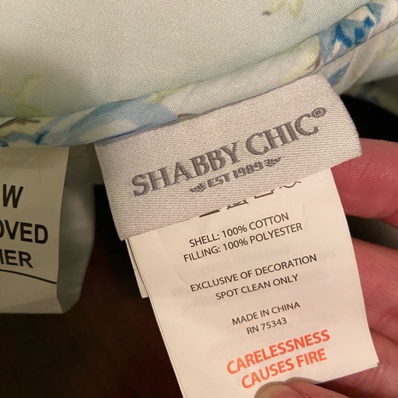 Shabby Chic Bunny Rabbit Shaped Down Alternative Pillow Blue Tea Roses Floral - Picture 10 of 11